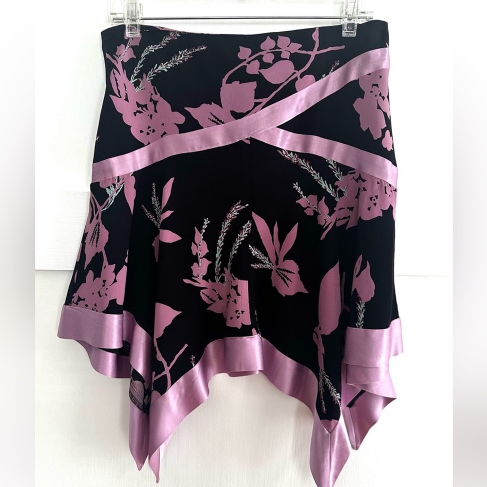 Vintage Y2K Bebe Floral Handkerchief Hem Skirt Size M